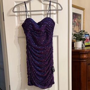 Lulu's Sparkling Purple Mini Dress